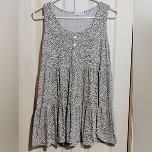 Chic Black and Gray Tiered Tank Top